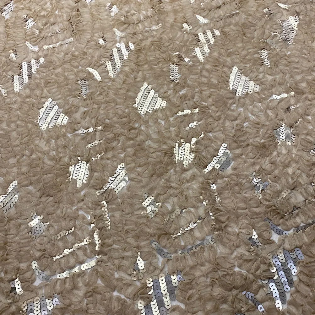 Zenya Sequins Table Linen in Champagne