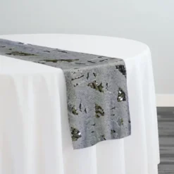 Zenya Sequins Table Runner in Silver