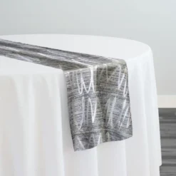 Zion Jacquard Table Runner in Silver