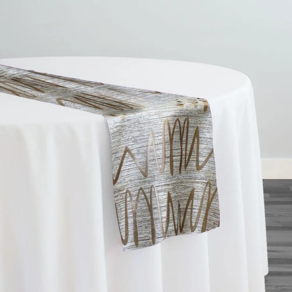 Zion Jacquard Table Runner in Gold